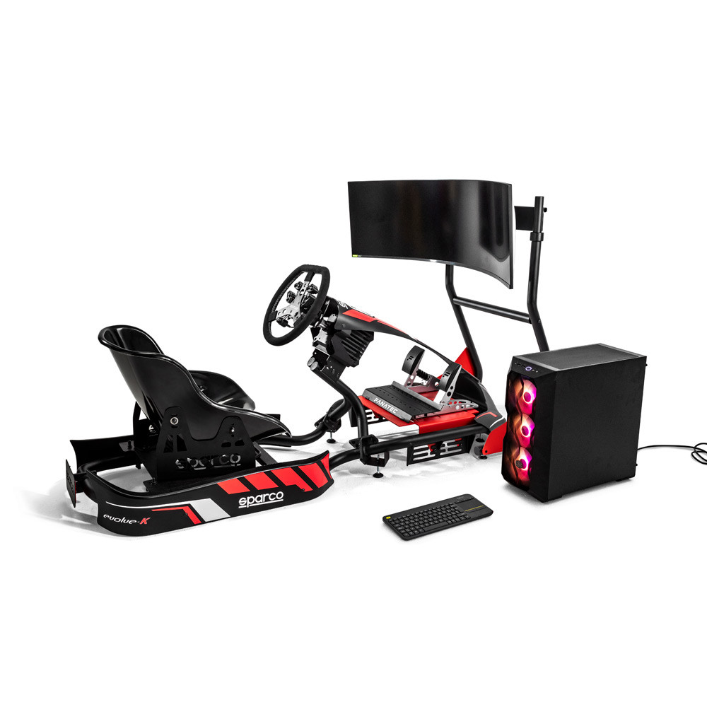 Sparco Kart Rig I (Kart pro + Fanatec sim kit pro + KG345 +Pc + Teclado + montante de pantalla + pantalla )Array