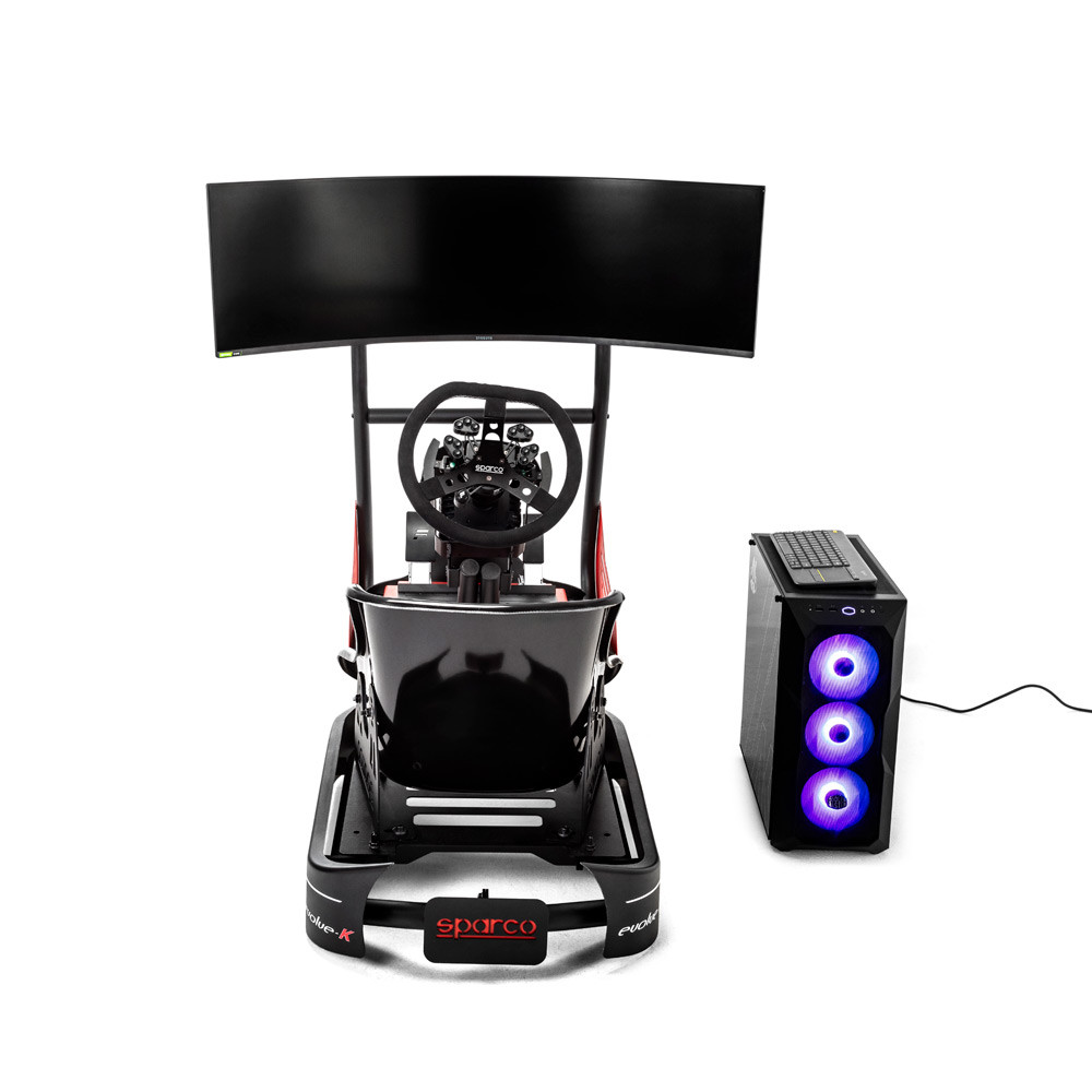 Sparco Kart Rig I (Kart pro + Fanatec sim kit pro + KG345 +Pc + Teclado + montante de pantalla + pantalla )Array