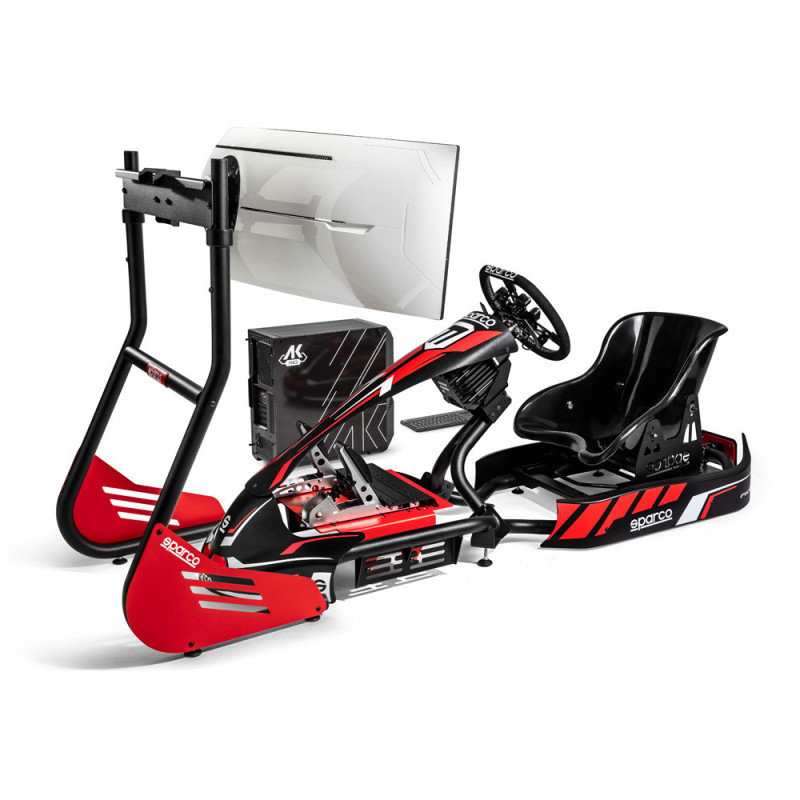 Sparco Kart Rig I (Kart pro + Fanatec sim kit pro + KG345 +Pc + Teclado + Suporte de ecrã + ecrã )Array
