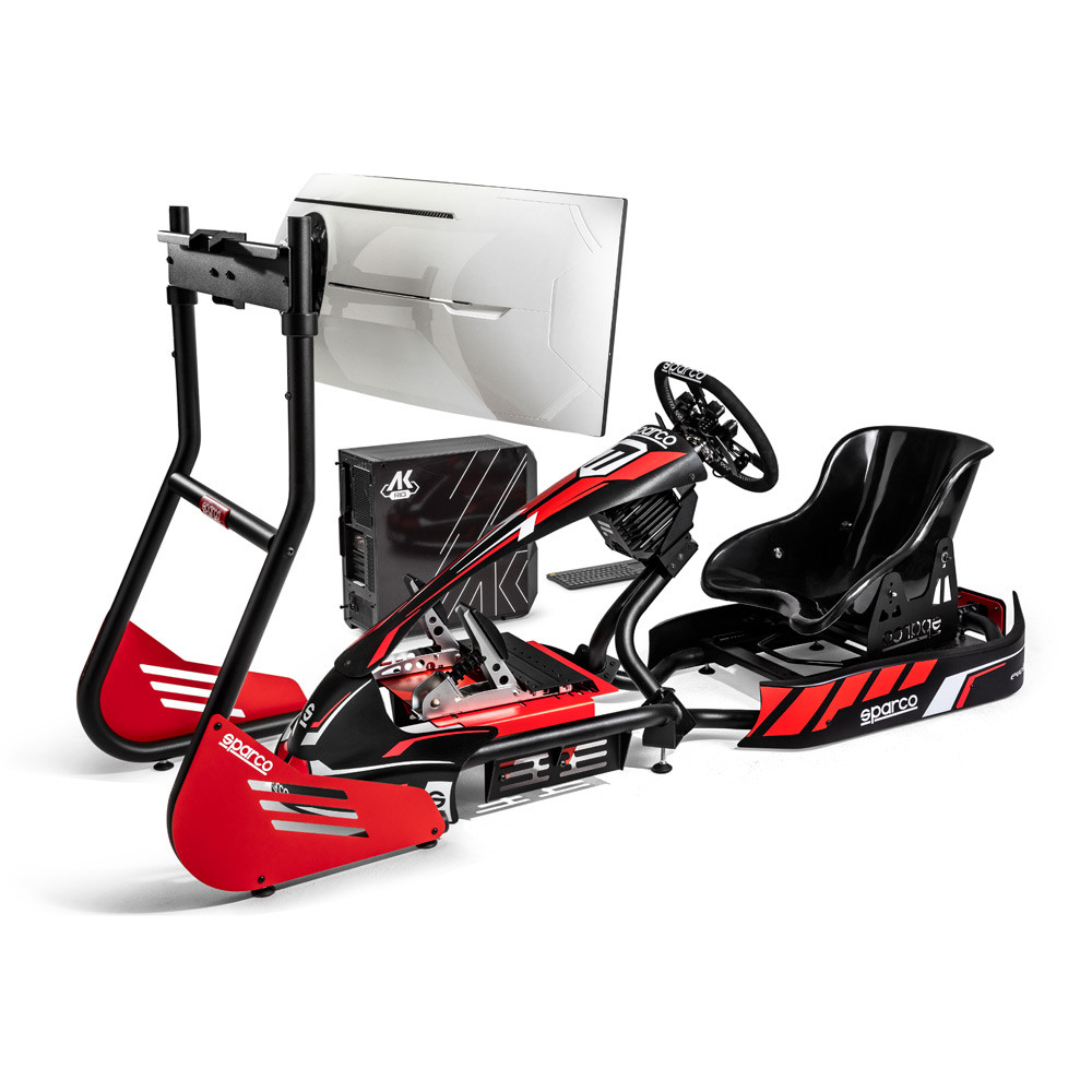 Sparco Kart Rig I (Kart pro + Fanatec sim kit pro + KG345 +Pc + Teclado + Suporte de ecrã + ecrã )Array