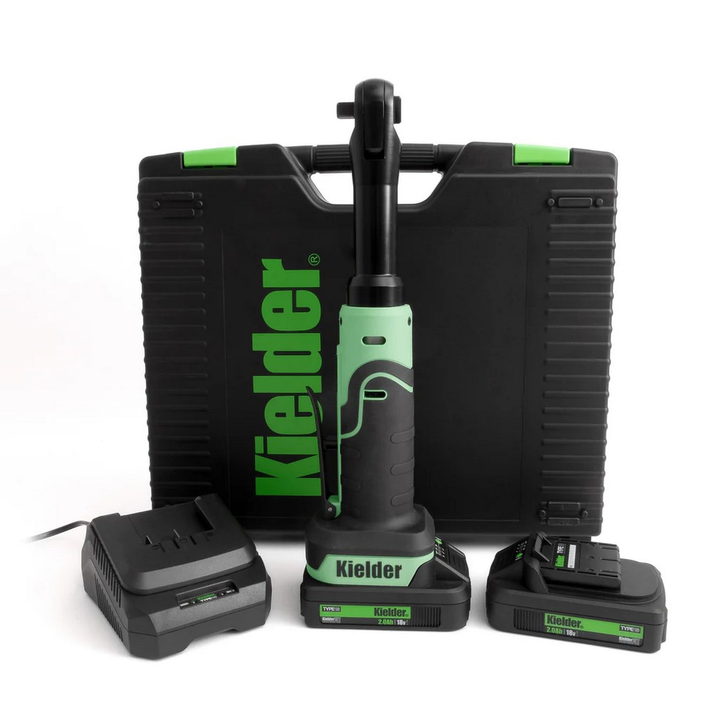 Conjunto de roquete longo KIELDER 18V 3/8" com carregador + mala de transporte Pro + 2 baterias 2.0AhArray