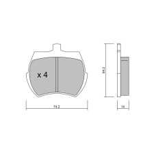 Pastillas de freno delanteras GT2i Race para ROVER Mini 1.3 Gr N - Pinzas de freno Lockheed