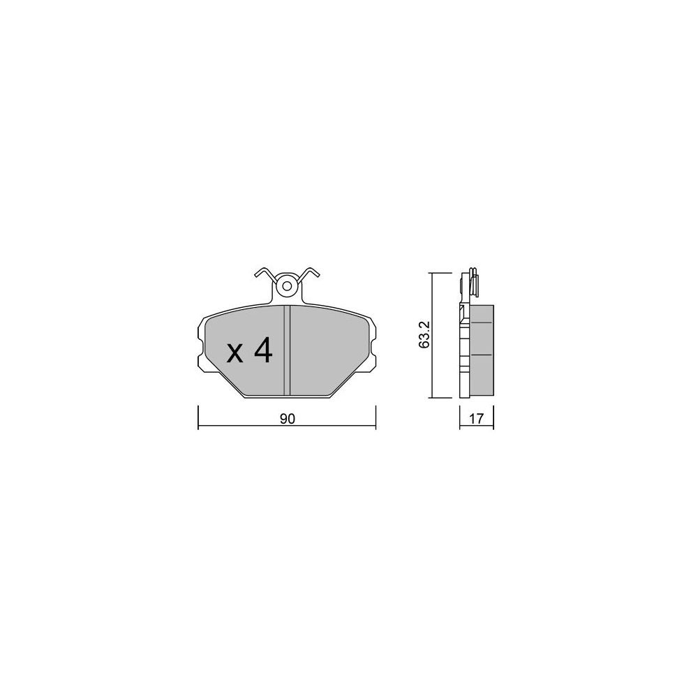 Pastilhas de travão dianteiras GT2i Race para FIAT Tipo / Tempra 1.8i, 1.8i 16V, 1.9 TD, 2.0i 1988-96 - Girling Brake CalipersArray