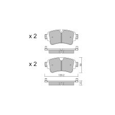 Pastillas de freno traseras GT2i Race para AUDI RS4-S4 (8W) S4 3.0i V6 TFSI 2016- - Pinzas de freno Trw