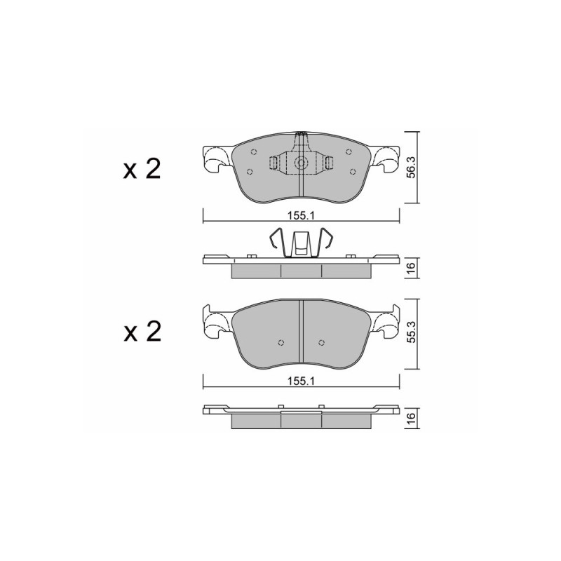 Pastilhas de travão dianteiras GT2i Race para FORD Fiesta 1.0i Ecoboost Cup - Ate Brake CalipersArray