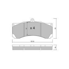 Pastilhas de travão GT2i Race para pinças de travão AP Racing CP5555 6 pistões
