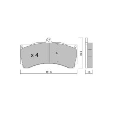 Pastillas de freno GT2i Race para pinzas de freno AP Racing CP5555 6 pistons