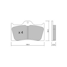 Pastillas de freno GT2i Race para pinzas de freno Wilwood Dynalite 4 pistons