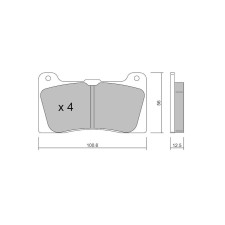 Pastillas de freno GT2i Race para pinzas de freno Wilwood Billet Dynalite - Side Inlet (7812) 4 pistons
