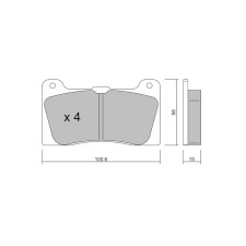 Pastillas de freno GT2i Race para pinzas de freno Wilwood Billet Narrow Dynalite /Radial Mount (7816) 4 pistons