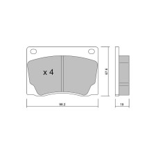 Pastillas de freno GT2i Race para pinzas de freno Lucas-Girling 17/3 WVA 20027 1 piston