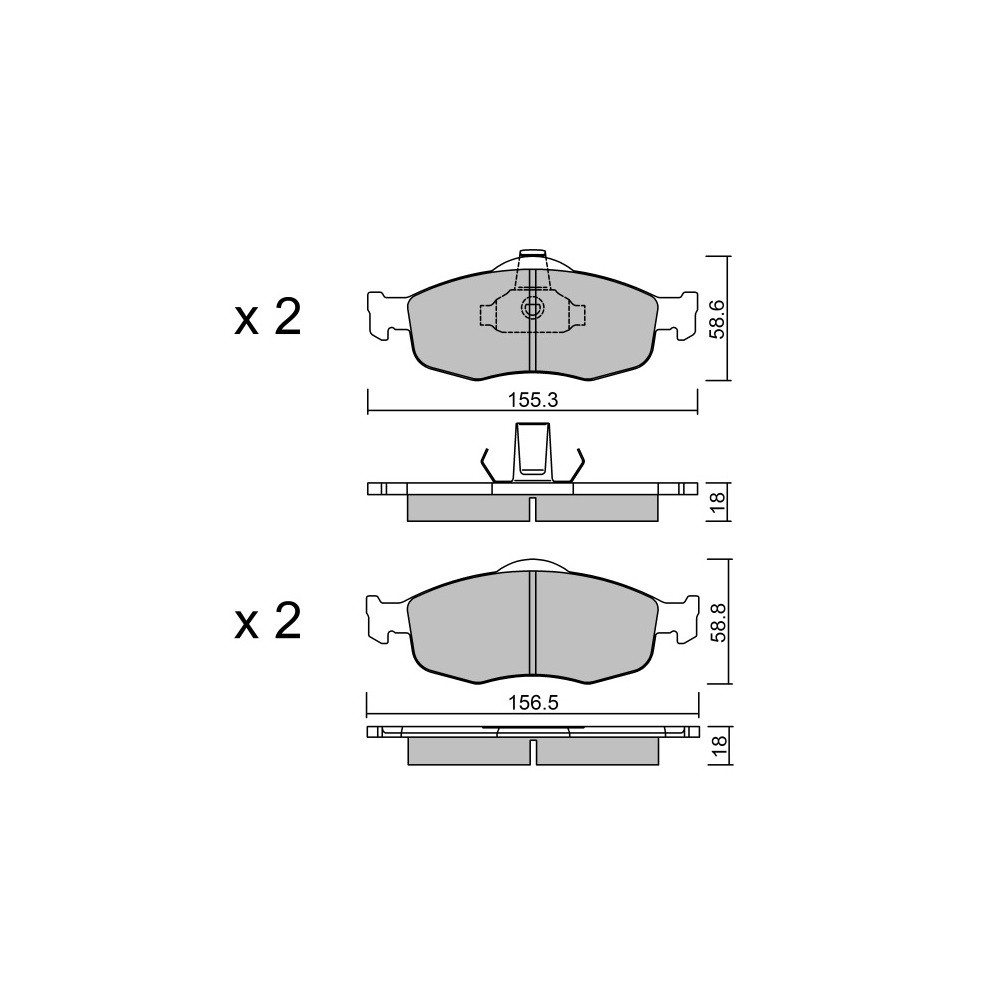 Pastilhas de travão dianteiras GT2i Race para FORD Mondeo 1.6i 16V, 1.8i 16V, 1.8i 16V, 1.8 TD, 2.0i 16V 1993-00 - Pinças de traArray