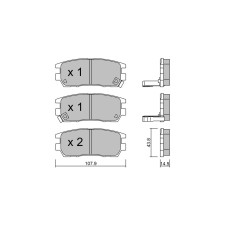 Pastillas de freno traseras GT2i Race para MITSUBISHI Lancer / Carisma 2.0i 16V Turbo 4wd Evo V, VI, VII, VIII Gr N Gravel - Pin