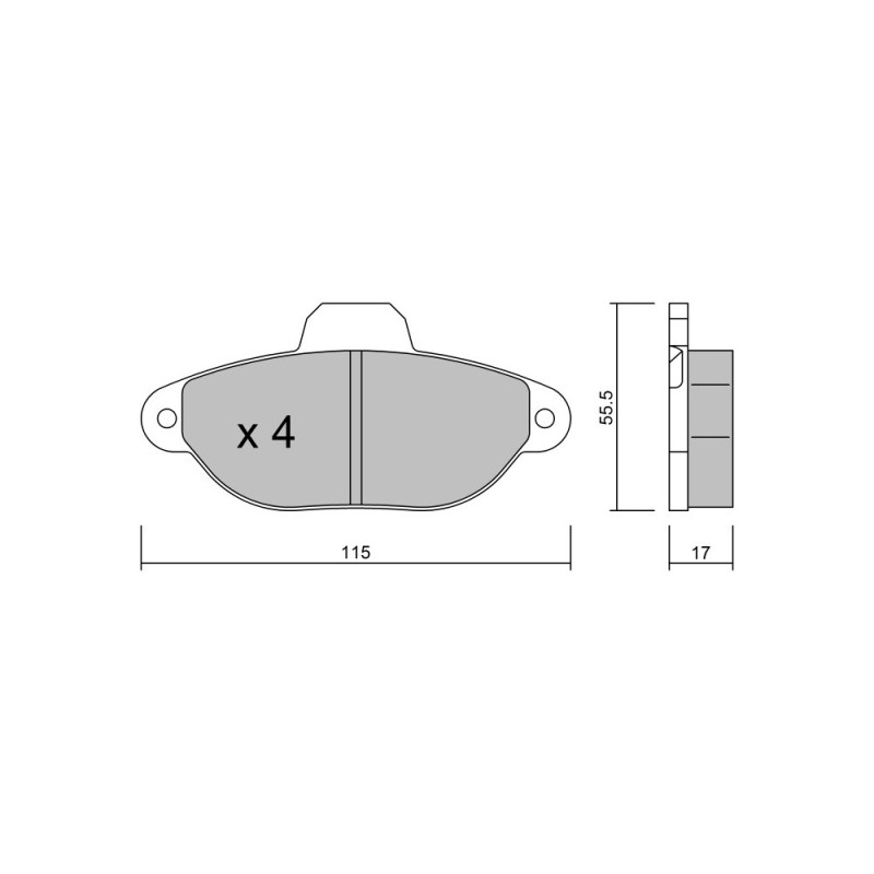 Pastilhas de travão dianteiras GT2i Race para FIAT Cinquecento / Seicento 0.9i, 1.1i Gr N - Bendix Brake CalipersArray