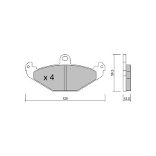 Pastillas de freno traseras GT2i Race para LOTUS Elise / Exige 1.8i 16V Cup - Pinzas de freno Brembo
