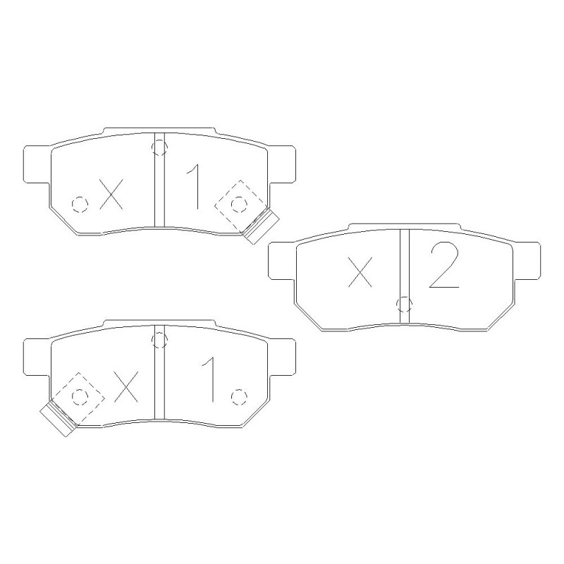 Pastillas de freno traseras GT2i Race para HONDA Civic (EG) 1.6i 16V Gr N - Pinzas de freno AkebonoArray