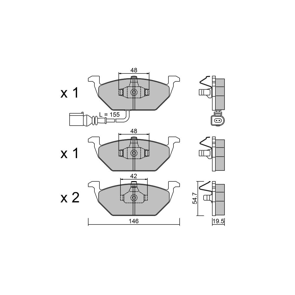 Pastilhas de travão dianteiras GT2i Race para VOLKSWAGEN Golf VI 1.2i TSi, 1.6i, 1.6i 16V, 1.6 TDi, 2.0 TDi 110 cv 2009-12 - PinArray