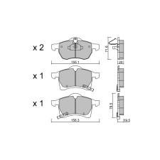 Pastilhas de travão dianteiras GT2i Race para OPEL Astra G 1.8i 16V, 2.0 16V TD, 2.0i 16V, 2.2i 16V 1997-04 - Pinças de travão A