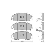 Pastillas de freno delanteras GT2i Race para HONDA Integra 1.8i 16V Type R Gr N - Pinzas de freno Akebono