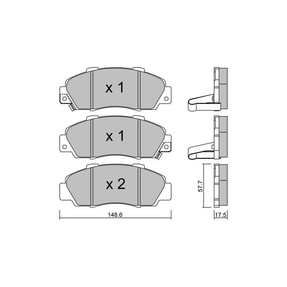 Pastillas de freno delanteras GT2i Race para HONDA Integra 1.8i 16V Type R Gr N - Pinzas de freno AkebonoArray