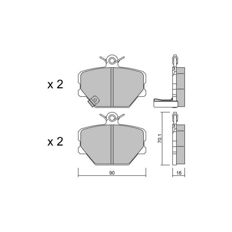 Pastilhas de travão dianteiras GT2i Race para SMART Fortwo 0.6i Turbo, 0.7i Turbo, 0.8 CDi, 1.0i, 1.0i Turbo, Brabus 1998-14 - PArray