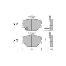 Pastilhas de travão dianteiras GT2i Race para SMART Fortwo 0.6i Turbo, 0.7i Turbo, 0.8 CDi, 1.0i, 1.0i Turbo, Brabus 1998-14 - P