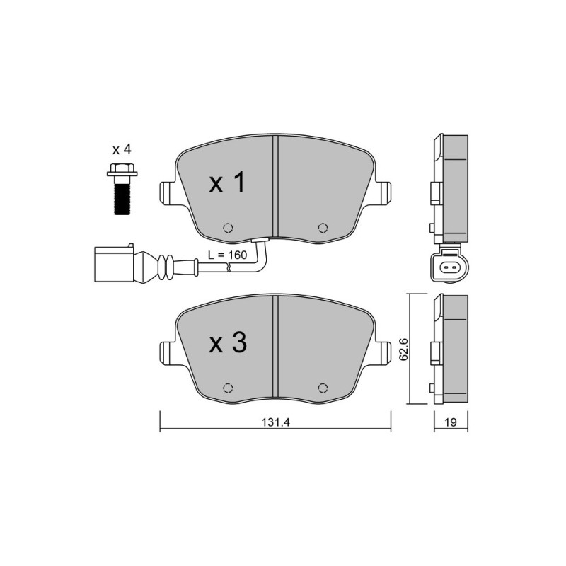 Pastilhas de travão dianteiras GT2i Race para VOLKSWAGEN Polo (9N) 1.8i Turbo 20V GTi, 1.9 TDi 130 cv 2002-09 - T Pinças de travArray