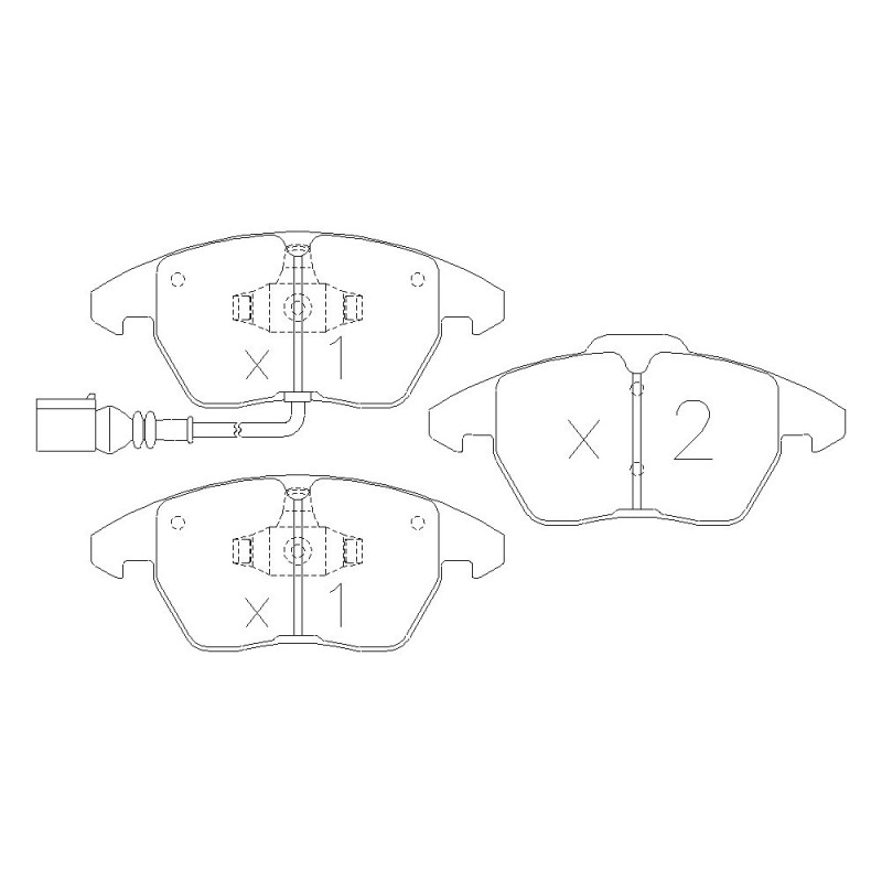 Pastilhas de travão dianteiras GT2i Race para AUDI A3 - A3 Quattro (8P) 1.4i TFSi, 1.8i TFSi, 2.0i FSi, 2.0i TFSi, 2.0 TDi 2004-Array