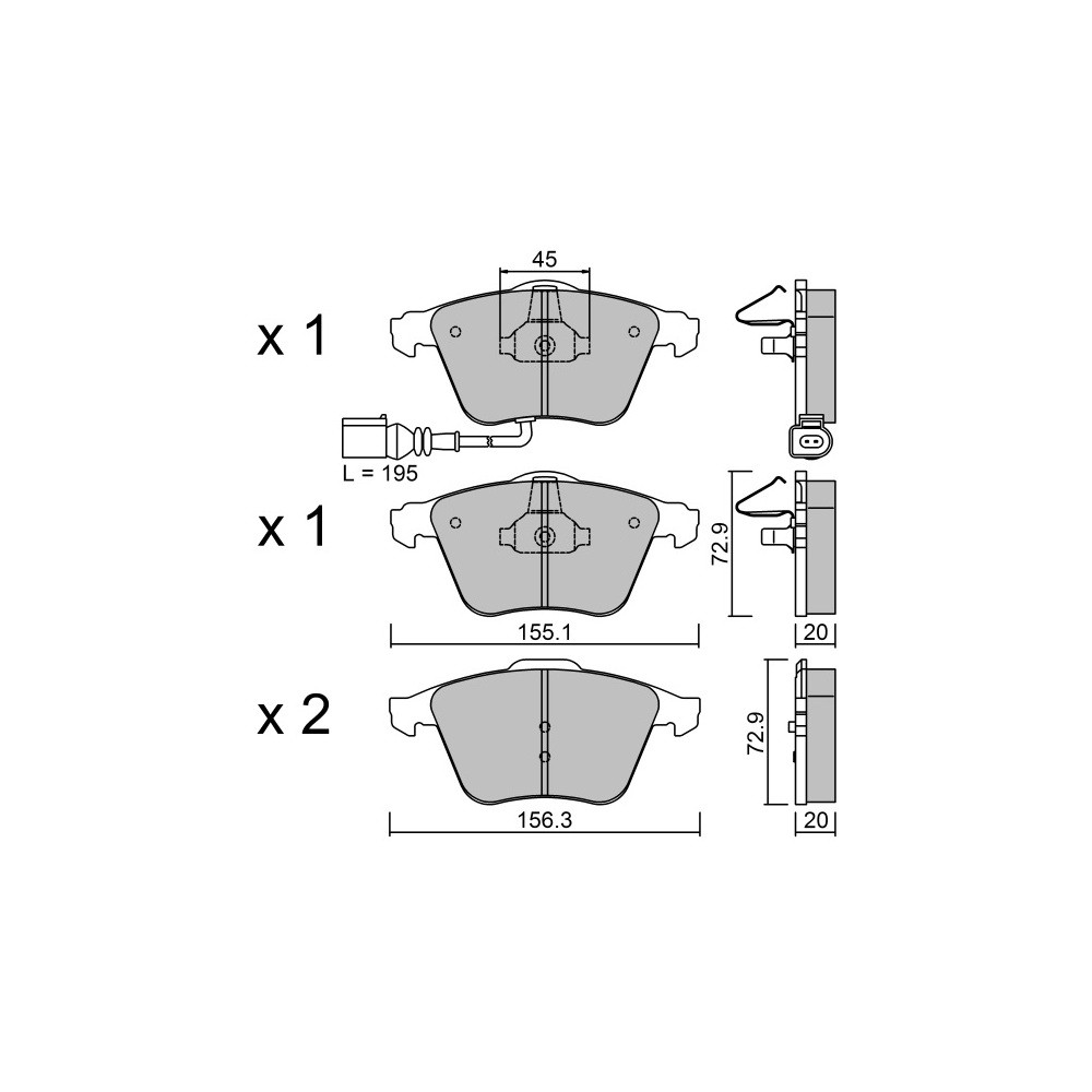 Pastillas de freno delanteras GT2i Race para AUDI RS3-S3 (8P) S3 2.0i 16V TFSi 2006-12 - Pinzas de freno Ate Array
