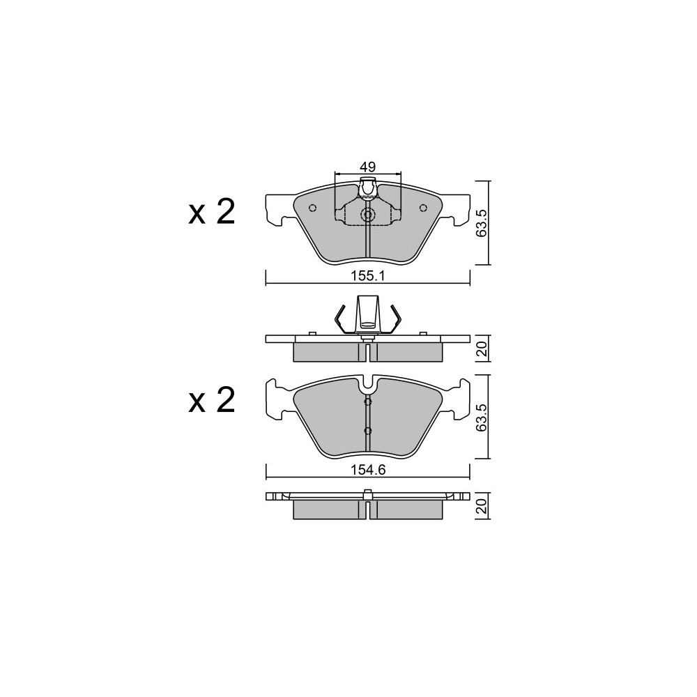 Pastillas de freno delanteras GT2i Race para BMW Serie 1 (E81-E82-E87-E88) 123d, 130i 2004-13 - Pinzas de freno Ate Array