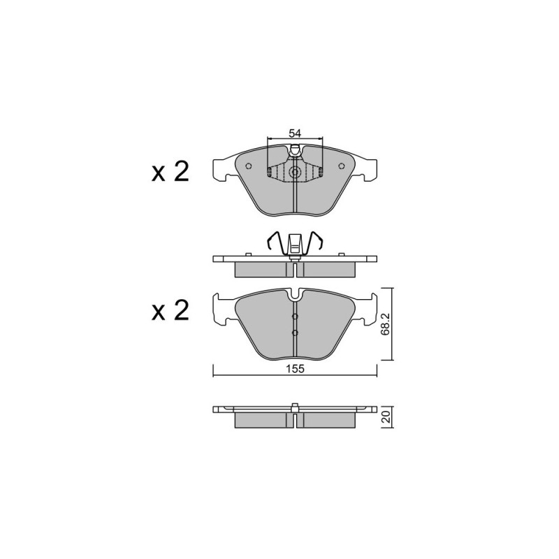 Pastilhas de travão dianteiras GT2i Race para BMW Série 3 (E90-E91-E92-E93) 330i, 330d, 335i, 335d 2005-11 - Pinças de travão AtArray