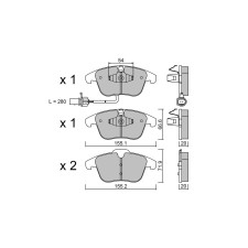 Pastilhas de travão dianteiras GT2i Race para AUDI A4 - A4 Quattro (8K) 1.8i TFSi, 2.0i TFSi, 2.0 TDi 2007-15 - Pinças de travão
