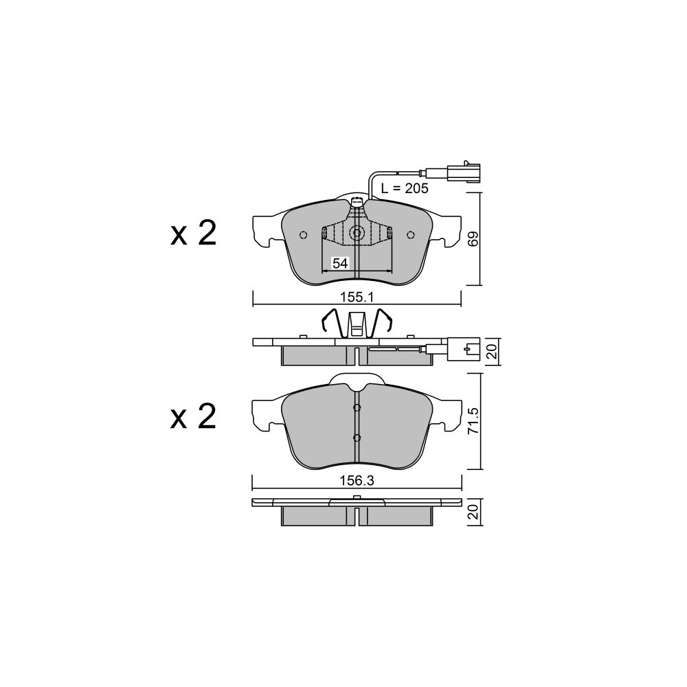 Pastilhas de travão dianteiras GT2i Race para ALFA ROMEO Giulietta 1.4i 16V Turbo 140 CV 170 CV, 2.0 JTDm 2010-20 - Pinças de trArray