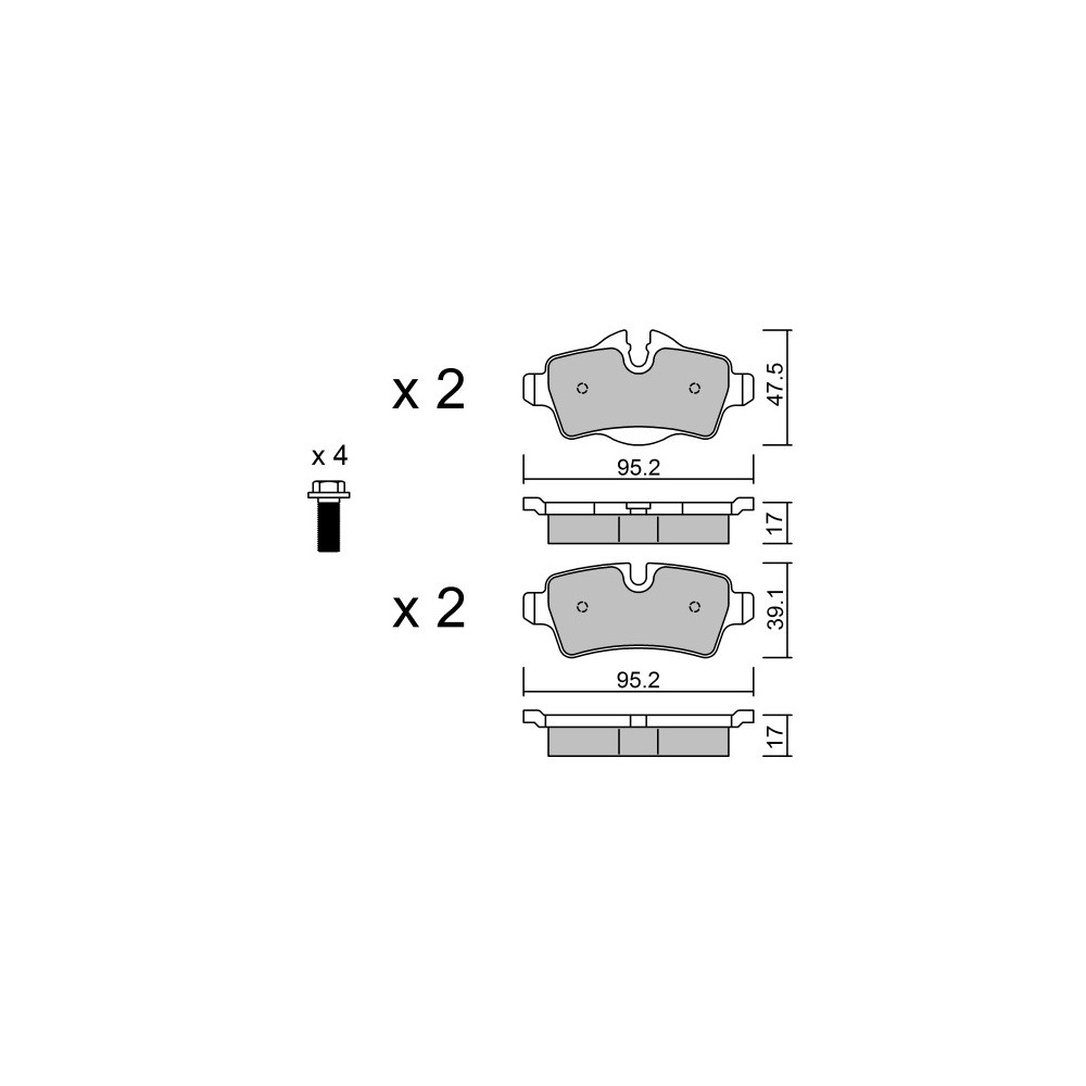 Pastillas de freno traseras GT2i Race para MINI Mini 1.6i 16V Turbo JCW Cup - Pinzas de freno GirlingArray
