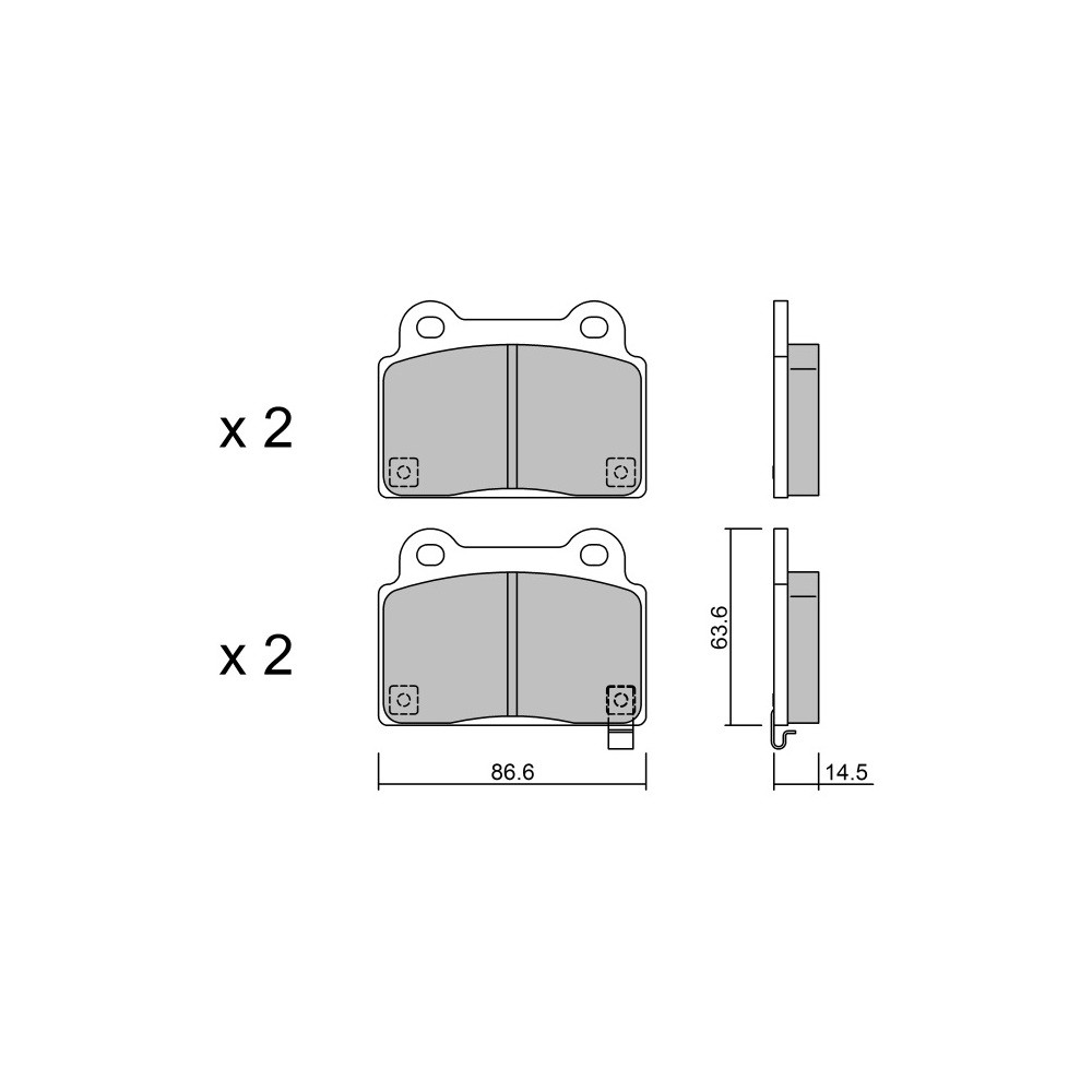 Pastillas de freno traseras GT2i Race para MITSUBISHI Lancer / Carisma 2.0i 16V Turbo 4wd EVo X 2008-13 - Pinzas de freno BremboArray