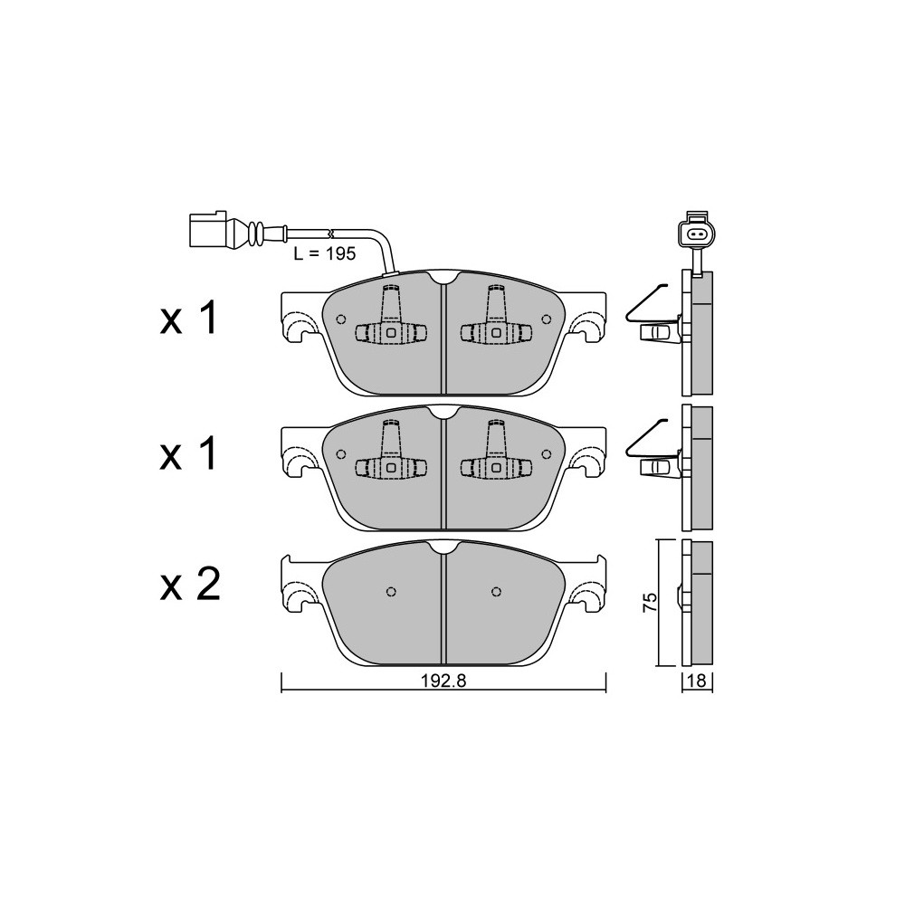 Pastilhas de travão dianteiras GT2i Race para VOLKSWAGEN Transporter VI (SG) - Armoured 2.0 TDI, 2.0 TDI 4motion 2015-20 - PinçaArray