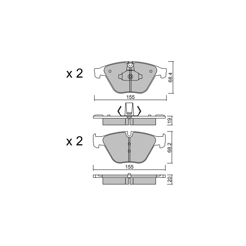 Pastilhas de travão dianteiras GT2i Race para BMW Série 5 (F10-F11) 525d, 528i, 530i, 530d, 535i 2010-16 - Ate Brake CalipersArray