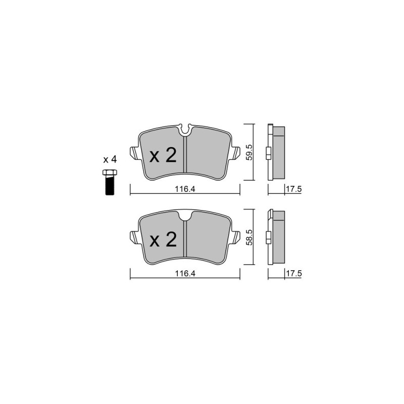 Pastilhas de travão traseiras GT2i Race para AUDI A4 - A4 Quattro (8K) 1.8i TFSi, 2.0i TFSi, 2.0 TDi 2007-15 - Pinças de travão Array