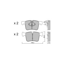 Pastilhas de travão dianteiras GT2i Race para BMW Série 2 (F22-F23) 220i, 225d, 228i 2012-21 - Ate Brake Calipers