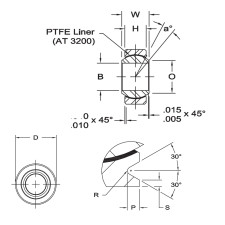 Cojinete esférico Aurora 1/2", 1.125" diámetro exterior