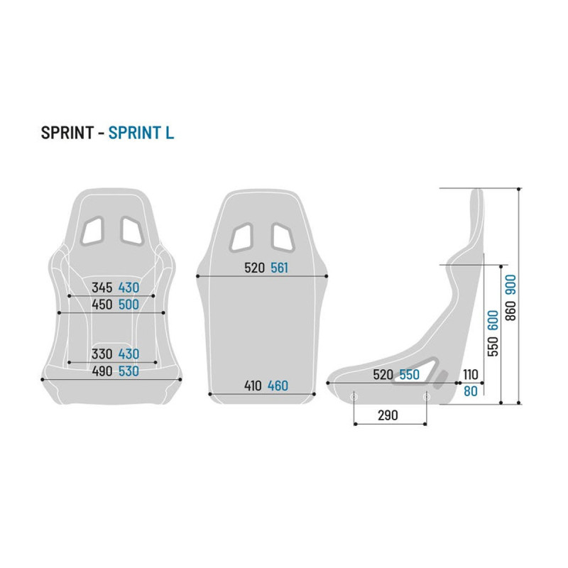 Baquet SPARCO SPRINT+ Tamanho L tubular FIAArray