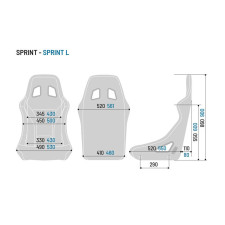 Baquet SPARCO SPRINT+ Tamanho L tubular FIA