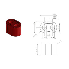 Bloco silencioso de escape universal POWERFLEX