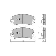 Pastillas de freno delanteras GT2i Club para PEUGEOT 304 Cabrio (_04B_) 1.5 89cv 1970-03-01-1976-07-01