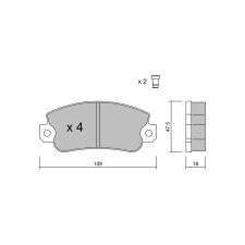 Pastillas de freno delanteras GT2i Club para FIAT 131 (131_) 2.0 Super 113cv 1974-01-01-1987-03-01