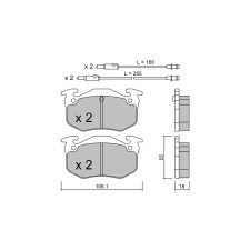 Pastilhas de travão dianteiras GT2i Club para CITROEN Bx (XB-_) 19 GTi 16V 158hp 1982-10-01-1994-12-01