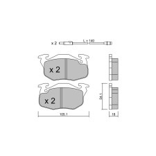 Pastillas de freno delanteras GT2i Club para PEUGEOT 405 II Break (4E) 1.6 109cv 1992-08-01-1998-10-01