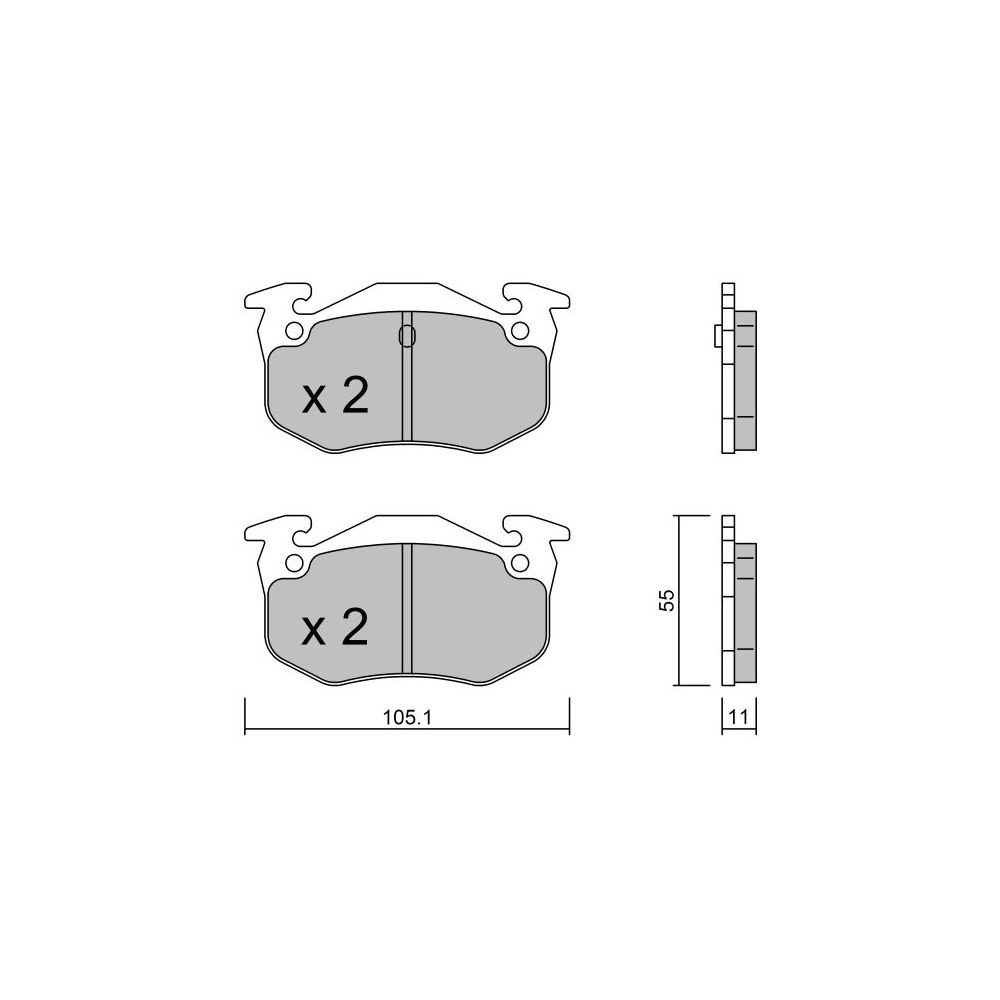 Pastillas de freno traseras GT2i Club para PEUGEOT 206 2.0i 16V GTi 180 /RC 1998-08 - Pinzas de freno BendixArray
