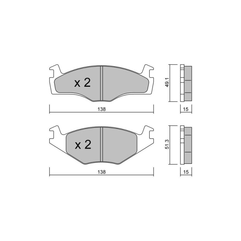 Pastilhas de travão dianteiras GT2i Club para VOLKSWAGEN Golf II 1.8i GT, 1.8i GTI 1983-91 - Pinças de travão KHArray