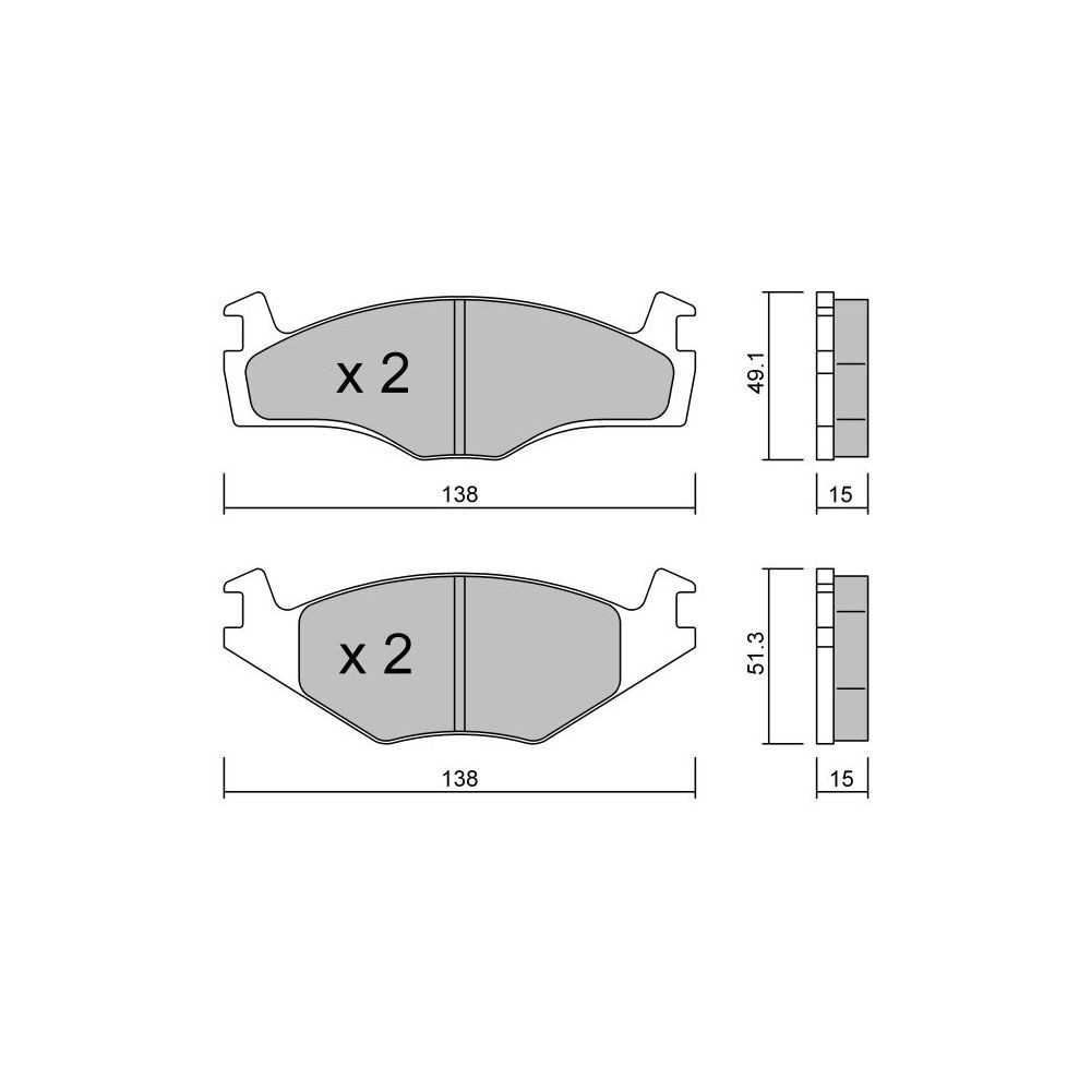 Pastillas de freno delanteras GT2i Club para VOLKSWAGEN Golf II 1.8i GT, 1.8i GTI 1983-91 - Pinzas de freno KHArray